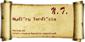 Nyáry Terézia névjegykártya